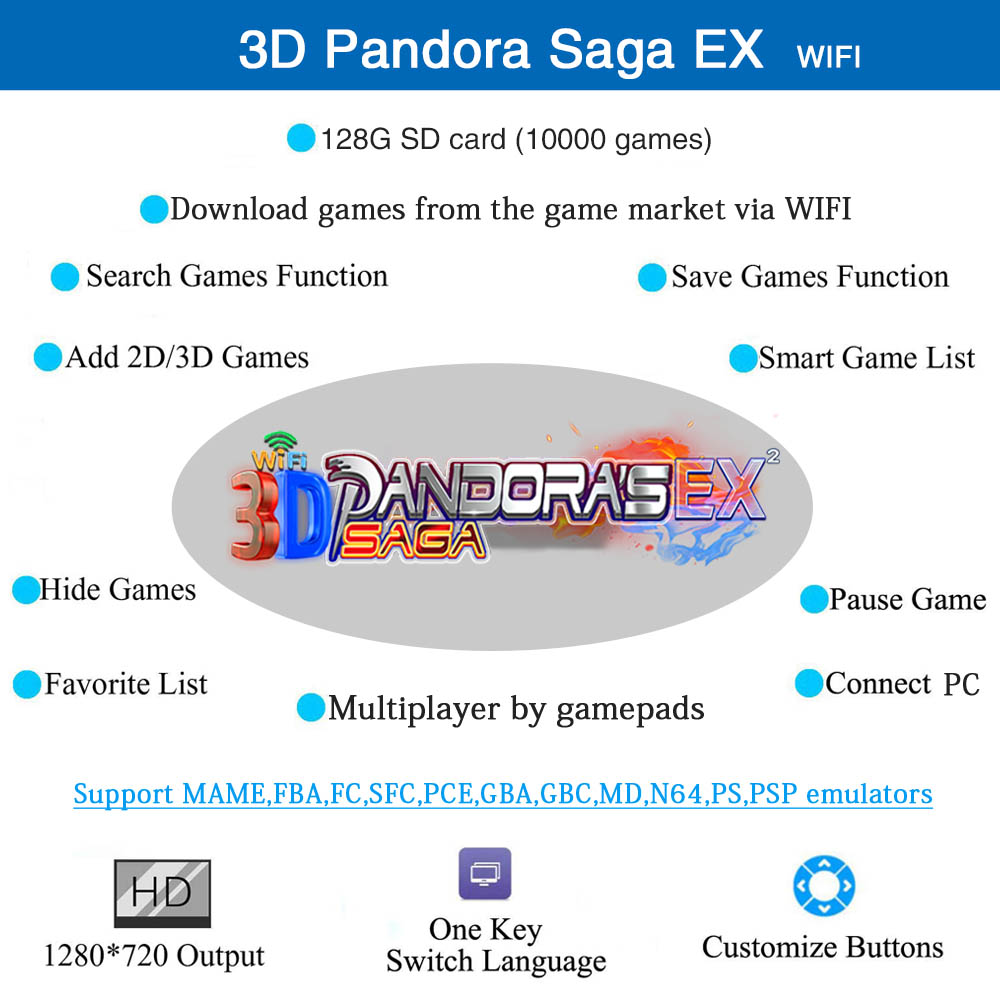 128GB 3D Pandora Saga EX2 Arca - Trackball Controller Arcade incelemesi ve fiyatı